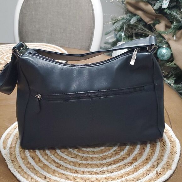 Kim Rogers Navy Leather Shoulder Bag Like New Condition - Picture 5 of 9